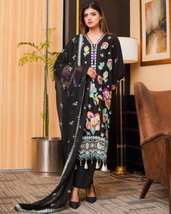 Black Kharandi 3 Piece Suit