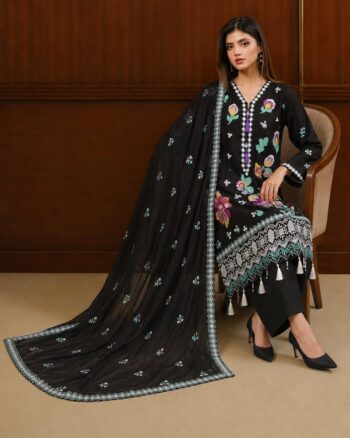Black Kharandi Dupatta