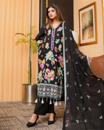 Black Kharandi Dupatta
