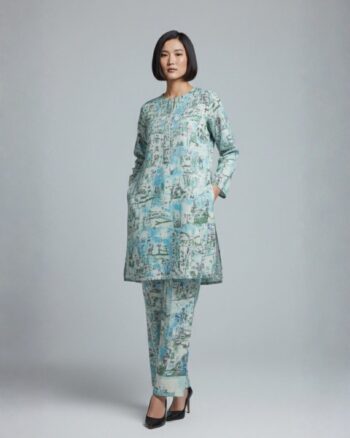 Blue Khaddar Co-ord
