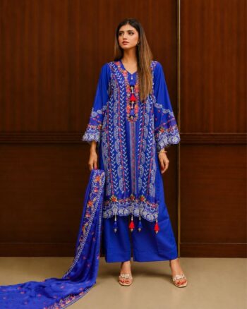 Blue Kharandi 3 Piece Suit