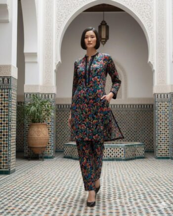 Blue Mix Printed Khaddar