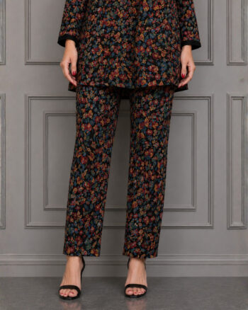 Blue Mix Printed Khaddar Pants