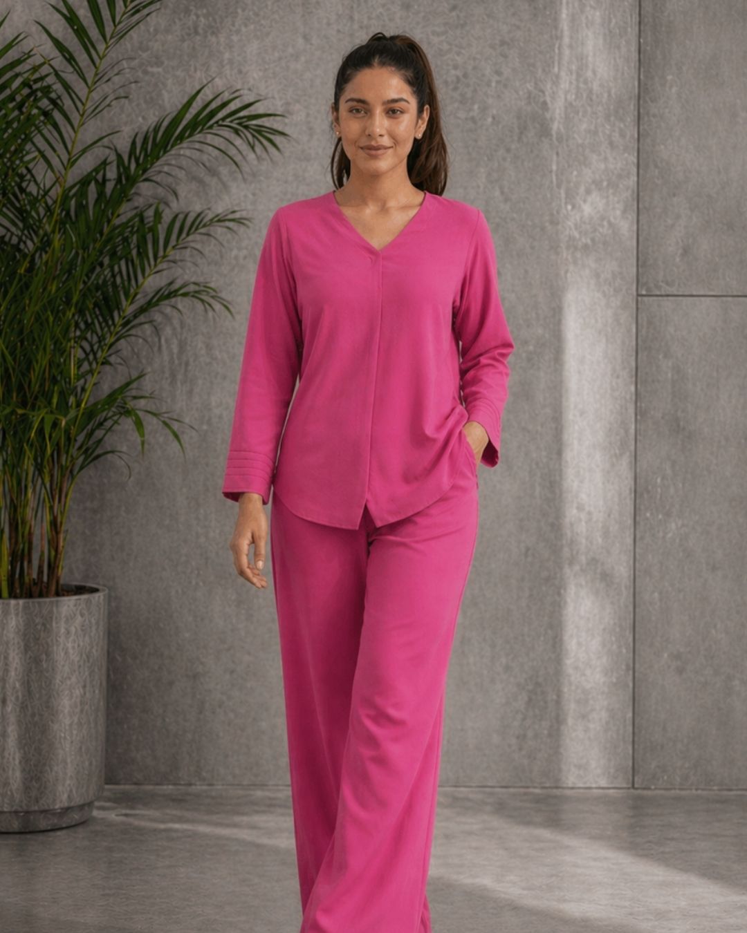 Hot pink grip solid 2 pc 2