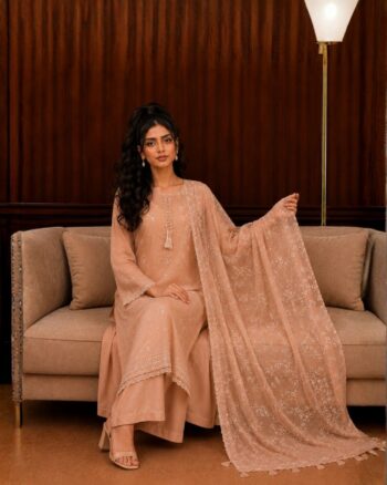 Peach Chiffon Dupatta