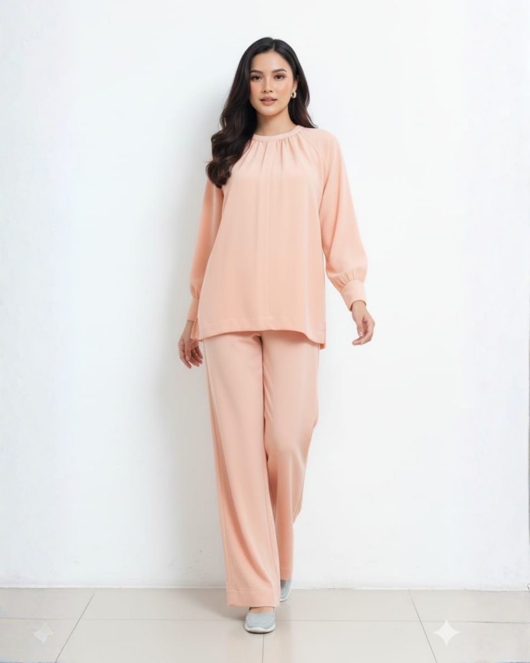 Peach Solid 2 Piece 1