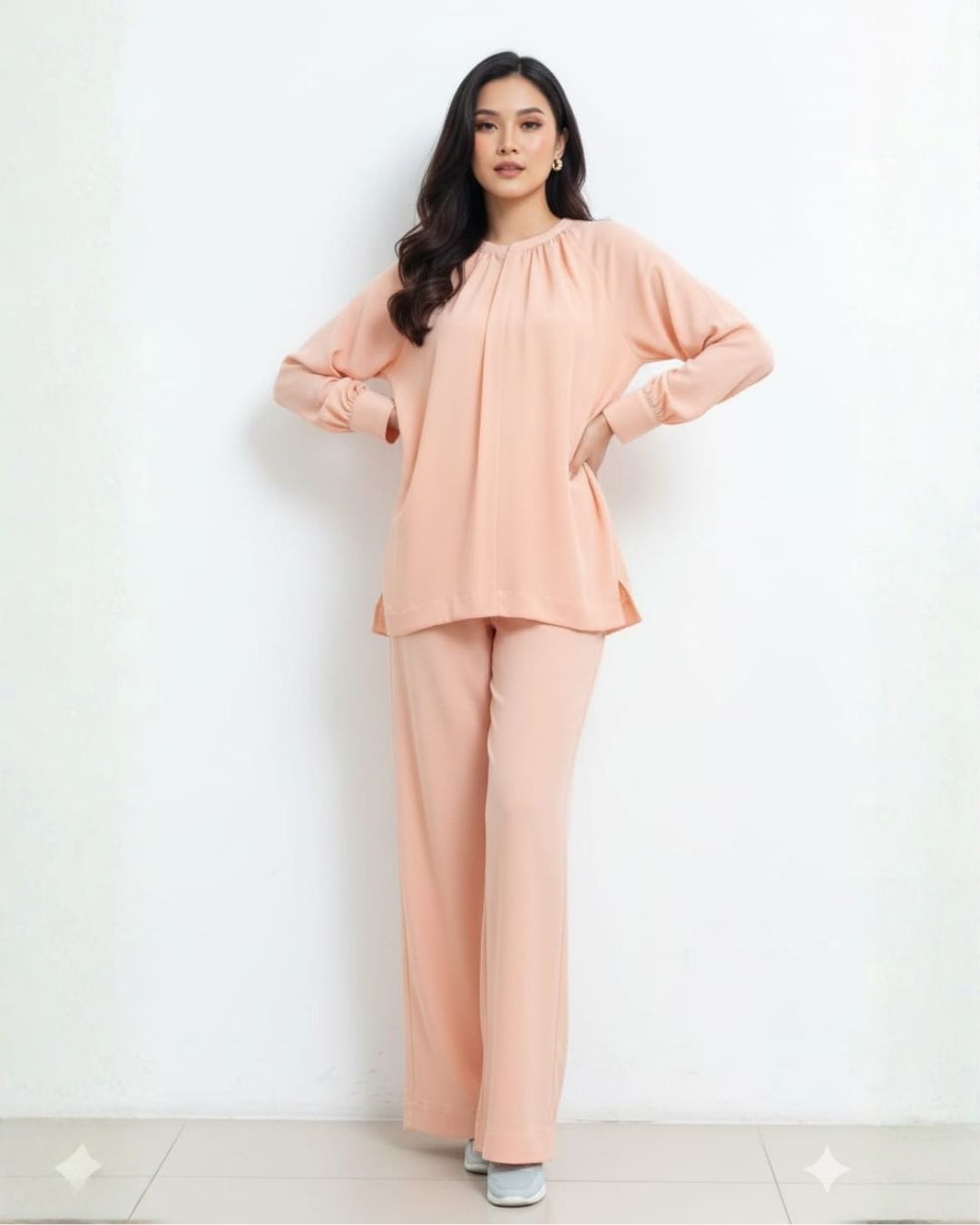Peach Solid 2 Piece 2
