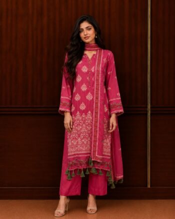 Pink Raw Silk Suit