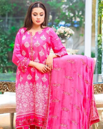 Pink Raw Silk Suit