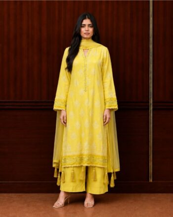 Yellow Raw Silk Suit