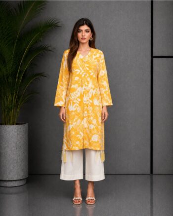 Yellow Silk Long Shirt