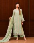 Green Chiffon 3 Piece Suit 1