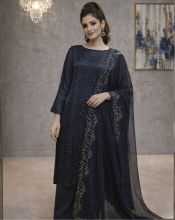 Festive Pret Navy Blue Shimmer 3Pc