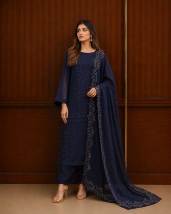 Festive Pret Navy Blue Shimmer 3Pc