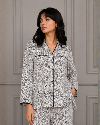Black & White Silk Shirt