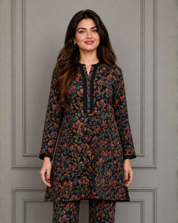 Blue Mix Printed Khaddar Shirt
