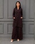 Rose Printed Black Shirt